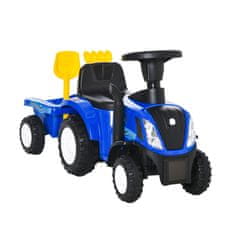 HOMCOM Otroški traktor s prikolico, grabljami in lopato, izobraževalna igrača za otroke od 12 do 36 mesecev, 91x29x44 cm,
Modra