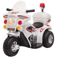 HOMCOM HOMCOM 6V električni motocikel za otroke od 18 do 36 mesecev, s tremi velikimi kolesi, lučkami in realističnimi zvoki, bel, 80x35x52cm