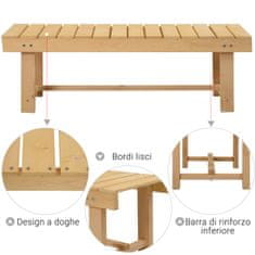 OUTSUNNY vodoodporna dvosedna zunanja klop iz jelovega lesa, za vrtno teraso, do 250 kg, 110x38x35 cm