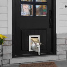 PAWHUT PawHut Zapiralna pregrada za mačke in pse z magnetnim sistemom zaklepanja, steklom in loputo, vrata 16,8x24,2 cm