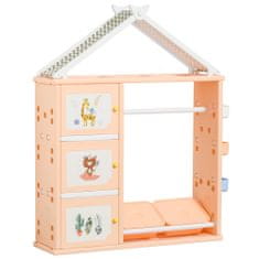 HOMCOM HOMCOM Garderobna omara za spalnico, omara za igrače s prostorom za shranjevanje in obešalnikom za oblačila iz PE oranžne barve, 128x34x155cm, 128x34x155cm