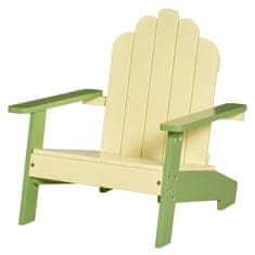 OUTSUNNY Otroški stol Outsunny Pinewood Adirondack, ergonomski sedež z nasloni za roke in nestrupeno barvo 51x50x52,5cm Zelena