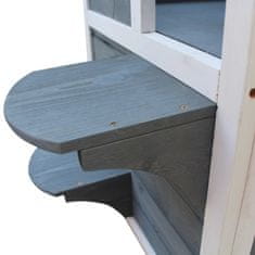 PAWHUT vodoodporna dvonadstropna lesena mačja koča, zunanja hišica za hišne ljubljenčke z odpiralno streho,
51x51x81,3 cm