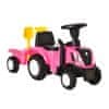 Otroški traktor s prikolico, grabljami in lopato,
izobraževalna
igrača za otroke od 12 do 36 mesecev, 91x29x44cm, roza