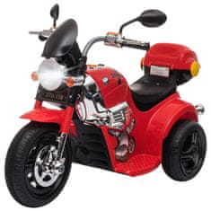 HOMCOM HOMCOM Otroški električni motocikel s 6V baterijo in 3 kolesi, z lučkami in glasbo, hitrost 3 km/h, za otroke od 18-36 mesecev, 87x46x54cm, rdeč, rdeč