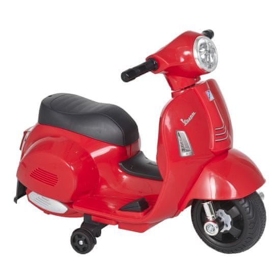 HOMCOM HOMCOM Otroško električno motorno kolo z uradnim dovoljenjem Vespa Baterija 6V, žarometi in rog, za otroke 18-36 mesecev, rdeče, 66,5x38x52cm