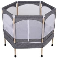 HOMCOM prostorsko varčen trampolin za otroke od 3 do 12 let (največ 80 kg) z varnostno mrežo, siv,
126x109x98cm
