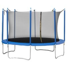 HOMCOM trampolin za notranjo in zunanjo uporabo | varnostna mreža, oblazinjeni drogovi | odrasli in otroci | φ380 x
275 cm