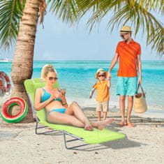 OUTSUNNY Outsunny Vrtni ležalnik za plažo Bazen 182 x 56 x 24,5 cm Zelena