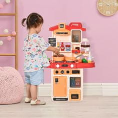 HOMCOM Igrača kuhinja za otroke od 3 do 6 let s 65 dodatki, štedilnik z zvoki, umivalnik in para, 46x20x64,5 cm, bež
Roza