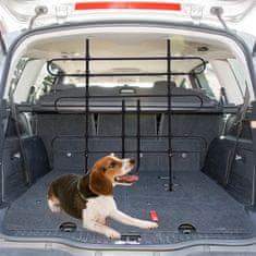 PAWHUT nastavljiva mreža za pregrado avtomobila, univerzalna velikost, za pse in hišne ljubljenčke, kovina in PVC, črna, 85-150 x 85-
128 cm
