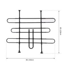PAWHUT nastavljiva mreža za pregrado avtomobila, univerzalna velikost, za pse in hišne ljubljenčke, kovina in PVC, črna, 85-150 x 85-
128 cm