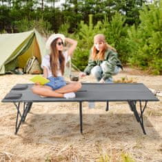 OUTSUNNY dvojna postelja za
kampiranje, zložljiva in prenosna postelja za kampiranje za 2 osebi,
siva 194x127x46cm