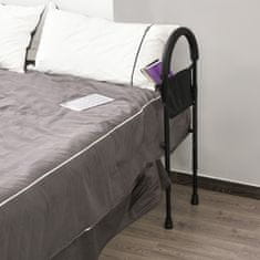 HOMCOM ročaj za vstajanje iz postelje 7 nastavljivih višin 86-110,5 cm, nedrseč ročaj in žep za shranjevanje, 72x36 cm