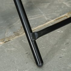 OUTSUNNY Outsunny zložljiva kovinska vrtna miza, majhna vrtna miza s steklenim vrhom in varnostno ključavnico, Φ45x50cm, črna