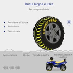 HOMCOM licenčna igrača štirikolesnik goodyear za otroke od 18 do 36 mesecev, z
realističnimi lučmi in zvoki,
modra in rumena, 60x31x42cm