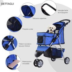 PAWHUT zložljiv voziček za pse
modri 75 x 45 x 97cm