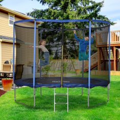 HOMCOM trampolin za otroke in
odrasle z mrežo in oblazinjenim robom, vrtne in domače igre
φ 3 0 5 x 2 4 8 c m
modra in črna