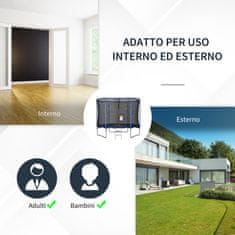 HOMCOM trampolin za otroke in
odrasle z mrežo in oblazinjenim robom, vrtne in domače igre
φ 3 0 5 x 2 4 8 c m
modra in črna