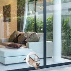 PAWHUT PawHut zložljiva vrata za pse in mačke s 4 načini zaklepanja, steklo, mreža in vratca, 30x4x30cm, bela