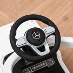 HOMCOM Otroški avto za potiskanje, vozilo za vožnjo, otroški
voziček s streho Mercedes - Benz G350 Bela