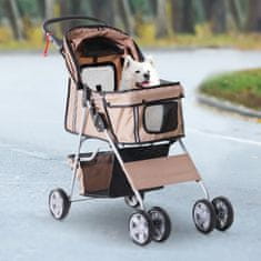 PAWHUT zložljiv voziček za pse rjav
75x45x97cm