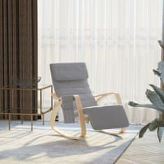 HOMCOM design vrtni gugalni stol, nastavljiv v 5 ravneh les 66
× 90 × 92,5 cm siva