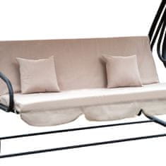 OUTSUNNY Outsunny vrtni gugalnik s 3 sedeži, ki ga je mogoče spremeniti v gugalno posteljo, jeklena streha in okvir, 200x120x164cm, svetlo rjava barva
