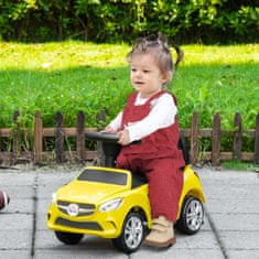 HOMCOM Otroški avto za vožnjo z volanom, glasbo in žarometi, starost 18-36 mesecev, 63,5x28x36 cm, Rumena