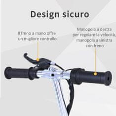 HOMCOM zložljivi električni skuter s sedlom, 2 kolesi in nastavljivim krmilom, za otroke od 7 do 12 let,
81,5 x 38 x 94 cm, črn