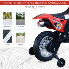 HOMCOM HOMCOM Električno motorno kolo za otroke od 3 do 3 let, motorna igrača 109 × 52,2 × 70,5 cm, rdeča