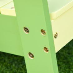 OUTSUNNY Otroški stol Outsunny Pinewood Adirondack, ergonomski sedež z nasloni za roke in nestrupeno barvo 51x50x52,5cm Zelena