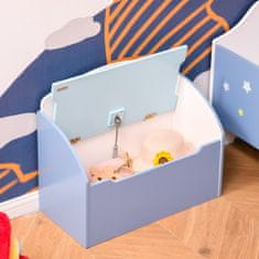 HOMCOM HOMCOM skrinja za igrače, modra lesena klop za otroško sobo, 3-6 let, 60 x 30 x 50 cm
