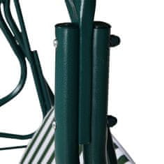 OUTSUNNY Outsunny 3-sedežni gugalnik z baldahinom | jeklena konstrukcija | do 200 kg | črte zelene in bele barve | 170x110x153cm