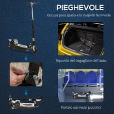 HOMCOM zložljivi električni skuter z zavoro in stojalom 75 x 37 x 98 cm
črna
