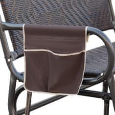 OUTSUNNY Outsunny 2-sedežna vrtna gugalna klop iz ratana in jekla s stranskimi žepi, 122 × 75 × 88 cm, rjava in črna