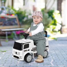 HOMCOM Avtomobilček Bambi z volanom, žarometi in zvoki, za otroke od 12 do 36 mesecev, licenca Mercedes, bela