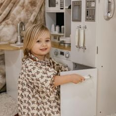 HOMCOM HOMCOM lesena kuhinjska igrača za otroke 3-6 let z zvoki, 14 dodatki, pečico, umivalnikom in hladilnikom, 82x65x87cm, bela, bela