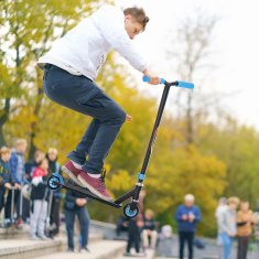 HOMCOM HOMCOM Freestyle Scooter za dečke in deklice od 14. leta dalje z zadnjo zavoro, aluminijasti Stunt Scooter, Trick Scooter, črno-modri