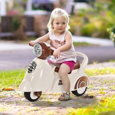 HOMCOM motorno kolo za otroke od 12 do 36 mesecev, tricikel brez pedal, z
realističnimi lučmi in zvoki, bež in rjava barva,
66x33x 47,7 cm