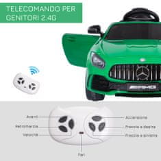 HOMCOM HOMCOM Otroški električni avtomobil 12V z licenco Mercedes-AMG GTR, hitrost 3-5 km/h, daljinski upravljalnik, luči in zvoki, zelen