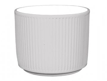 Prevleka za cvetlični lonec STRIPES keramika sijajna d16x15cm, siva