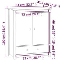 Vidaxl Visoka omarica 83x41,5x100 cm trdna borovina