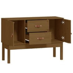 Vidaxl Komoda medeno rjava 110x40x78 cm trdna borovina