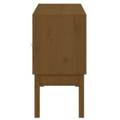 Vidaxl Komoda medeno rjava 110x40x78 cm trdna borovina
