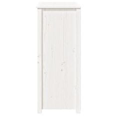Vidaxl Visoka omarica bela 83x41,5x100 cm trdna borovina