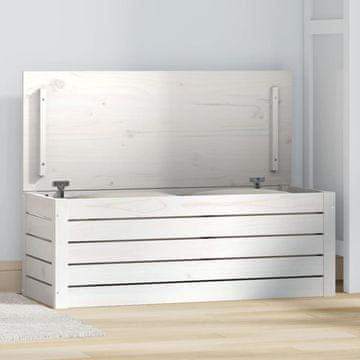 Vidaxl vidaXL Skrinja za shranjevanje bela 89x36,5x33 cm masivni bor