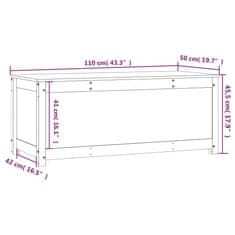 Vidaxl Škatla za shranjevanje medeno rjava 110x50x45,5 cm borovina