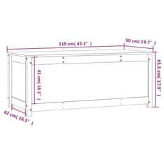 Vidaxl Škatla za shranjevanje črna 110x50x45,5 cm trdna borovina