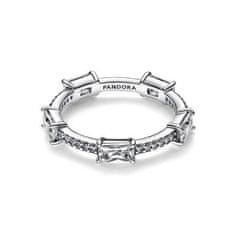 Pandora Decenten srebrn prstan s cirkoni 192397C01 (Obseg 50 mm)